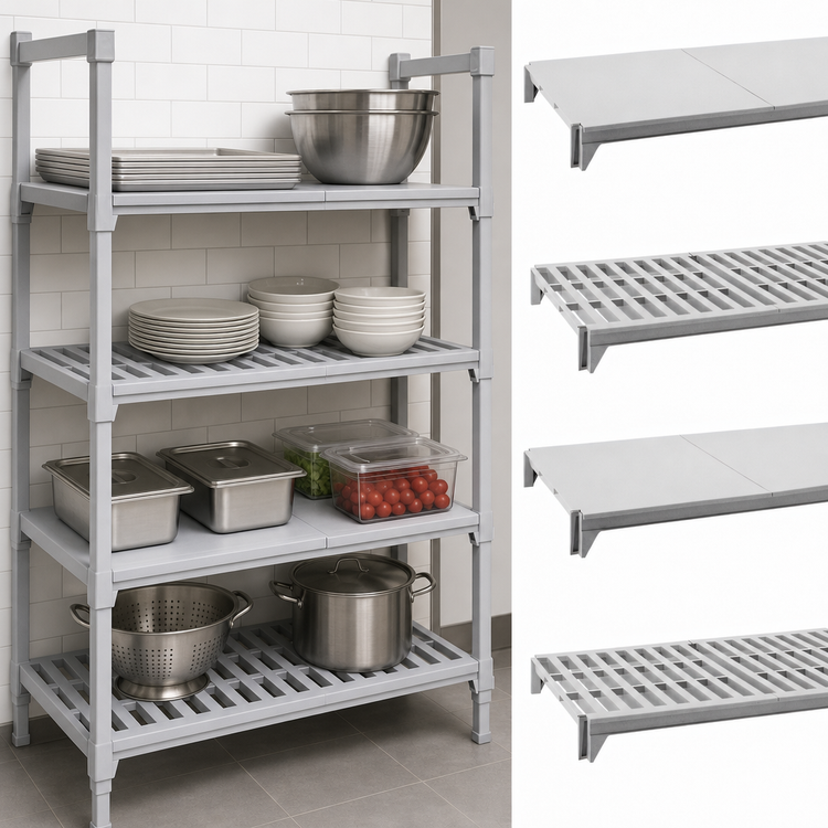 Product image #4 for Camshelving Premium 18 x 36 Inch 4-Shelf Vented and Solid Polymer Shelf Kit