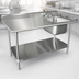 Thumbnail image #3 for Advance Tabco 48 Inch 304 Stainless Steel Sink Work Table With Right Bowl, 5 Inch Backsplash, and Undershelf