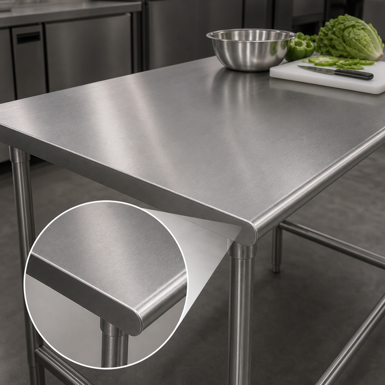 Product image #3 for Advance Tabco TMS-364 48 in. x 36 in. Freestanding Stainless Steel Work Table with 16-Gauge 304 Top