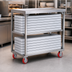 Thumbnail image #3 for Carter-Hoffmann TT84 Extra-Long Two-Shelf Stainless Steel Tray Transport Cart for 72-84 Omni Insulated Trays