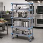 Thumbnail image #3 for Quantum Millenia QPM186074VS-4 Mobile Gray Polymer Shelving Unit, 4-Shelf, 60"W x 18"D x 74"H