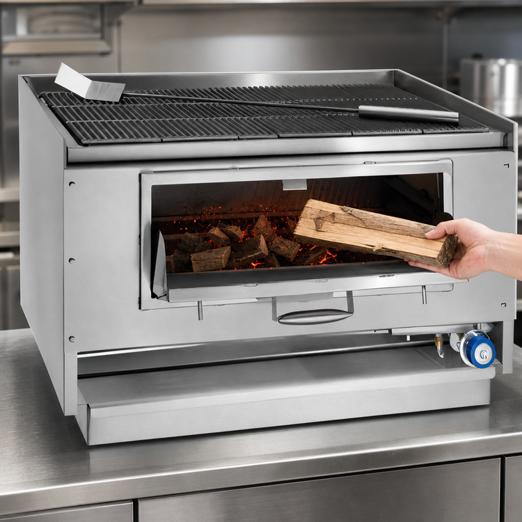 Product image #3 for Imperial MSQ-30 30-Inch Countertop Mesquite Wood Broiler with Cast Iron 9-Bar Grates