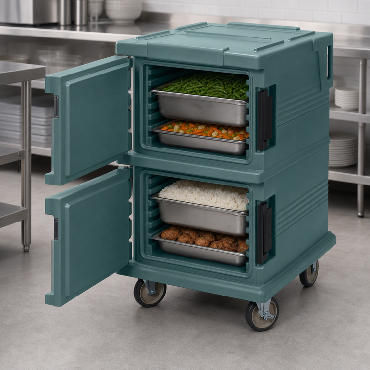 Product image #4 for Cambro Ultra Camcart® Double-Compartment Front-Loading Insulated Food Pan Carrier