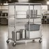 Thumbnail image #3 for Eagle Group QuadTruss Mobile Stainless Steel Security Cage, 51-1/4W x 27-1/4D x 69H, Open Wire, Dual Padlock Doors