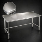 Thumbnail image #3 for Eagle Group Deluxe UT2460GTEB 60 x 24 Inch Stainless Steel Work Table, 16-Gauge Top, Rolled Edge, Galvanized Open Base