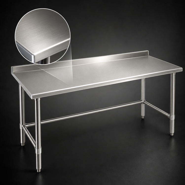 Product image #3 for Eagle Deluxe Series 60-Inch x 24-Inch Stainless Steel Work Table with 1-1/2-Inch Rear Up-Turn