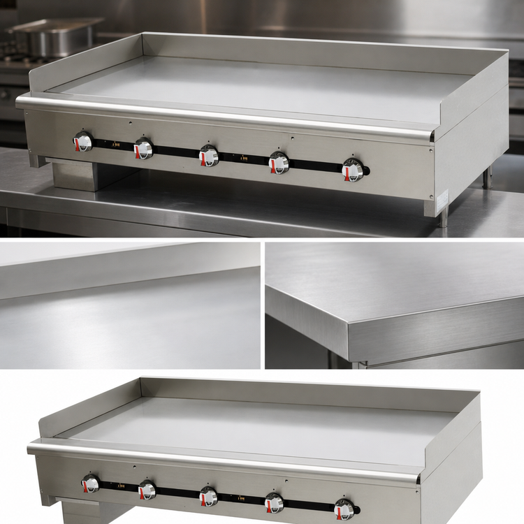 Product image #3 for Comstock-Castle 60-Inch Countertop Gas Griddle with 24-Inch Deep Smooth Steel Plate and Thermostatic Controls