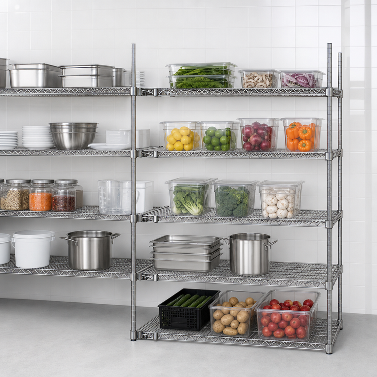 Product image #3 for Metro Super Erecta Super Adjustable Chrome Plated Add-On Wire Shelving Unit, 42W x 24D x 74H, 5 Shelves