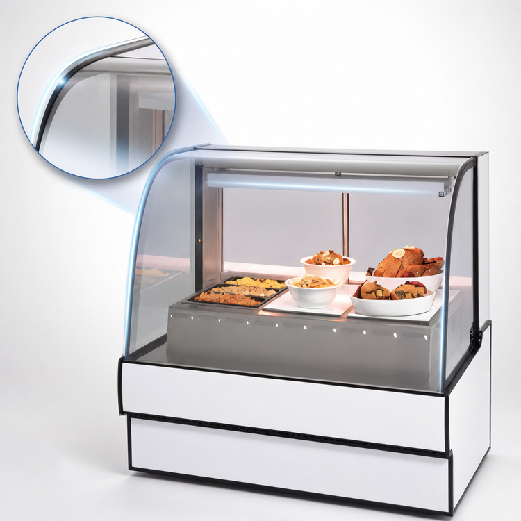 Product image #3 for Federal Industries Curved Glass Full-Service Heated Deli Case with 3 Wells, 59.13-Inch Wide