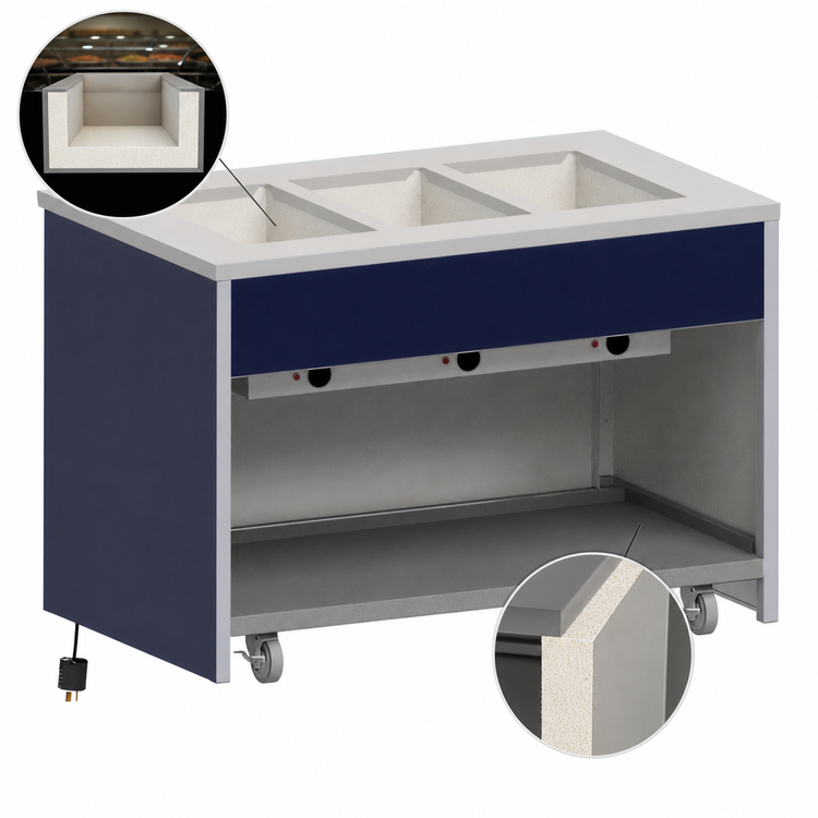 Product image #3 for Atlas Metal INFIH-2 Mobile Electric Hot Food Unit with 2 Full-Size Wells