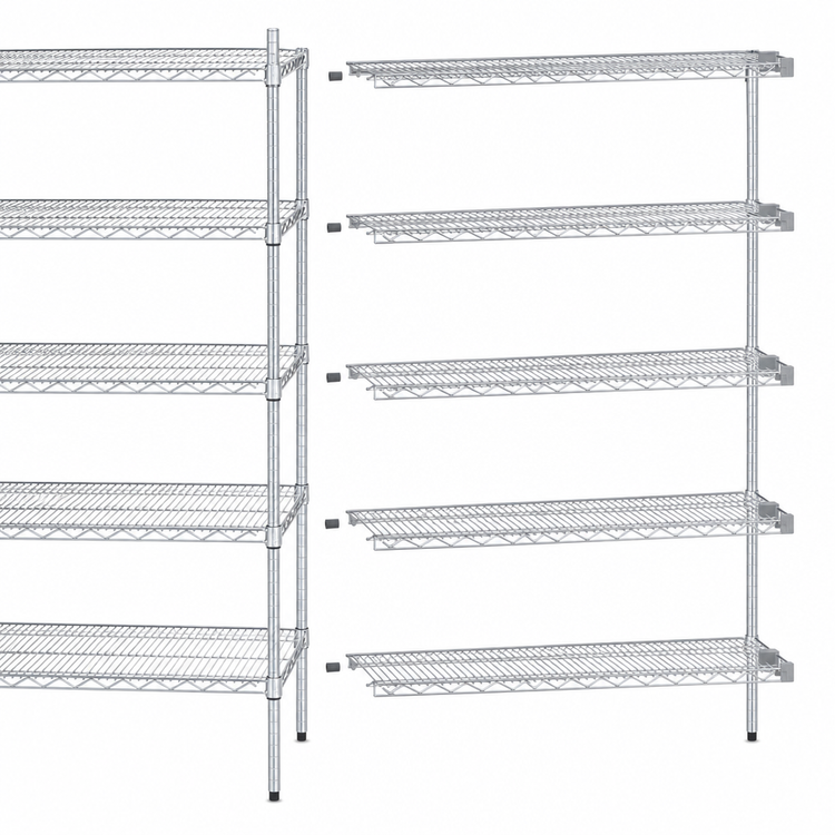Product image #3 for Eagle Group 5-Tier Add-On Wire Shelving Unit, 72 x 18 x 74 Inches, Chrome-Plated