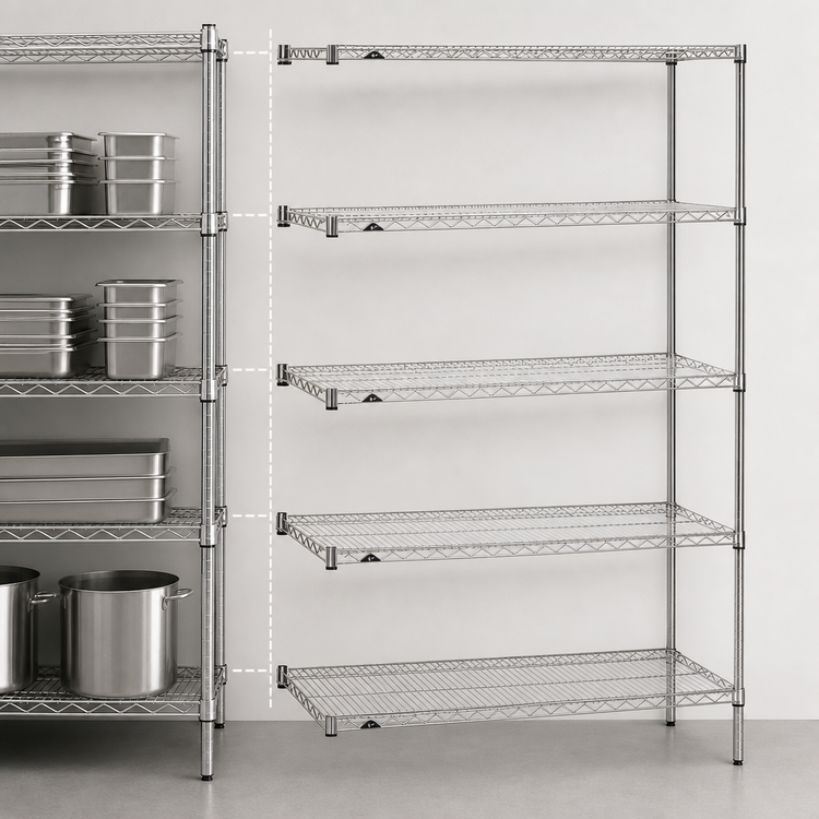 Product image #3 for Metro Super Erecta Brite Add-On Wire Shelving Unit, 36 x 24 x 74 Inches, 5 Shelves