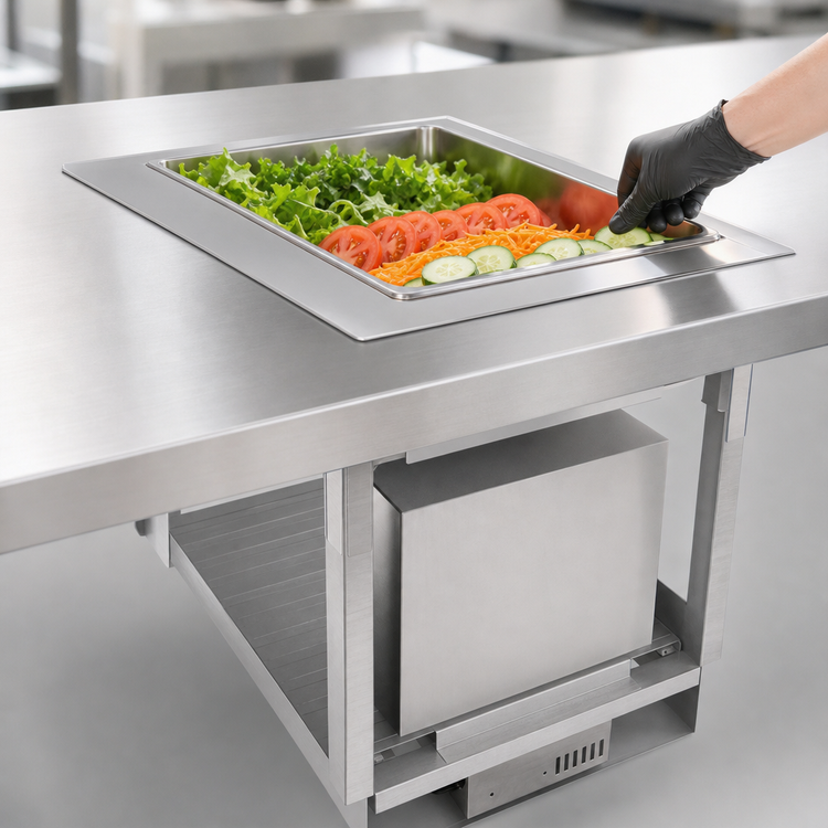 Product image #3 for Duke FCP1-SB Single Section Drop-In Flush Mount Cold Pan Unit