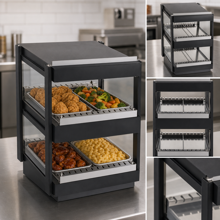 Product image #3 for Nemco 24-Inch Countertop Hot Food Shelf Merchandiser with Dual Shelves