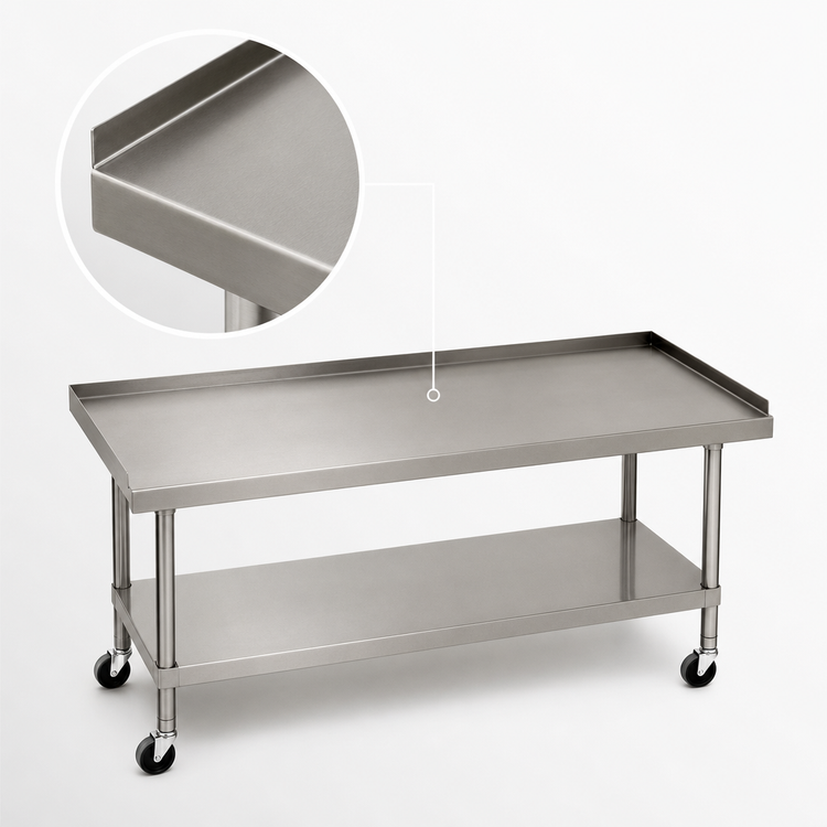 Product image #3 for Advance Tabco 48" x 30" 304 Stainless Steel Equipment Stand with Adjustable Undershelf and Casters