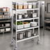 Thumbnail image #3 for Fermostock 4-Tier Mobile Shelving Unit with Removable Polymer Inserts, 59W x 22D x 71H Inches