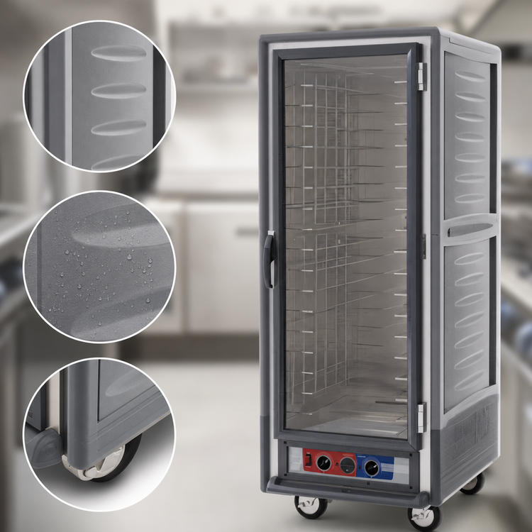 Product image #3 for Metro C5 3 Series Low-Watt Full-Height Heated Holding and Proofing Cabinet with Gray Insulation Armour and Clear Polycarbonate Door