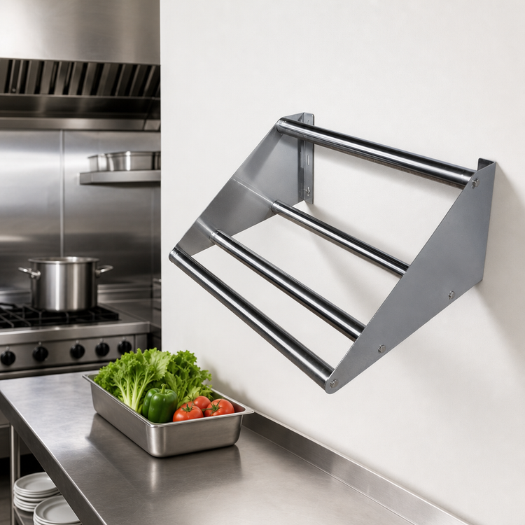 Product image #3 for 60-Inch Stainless Steel Tubular Rack Wall-Mounted Shelf