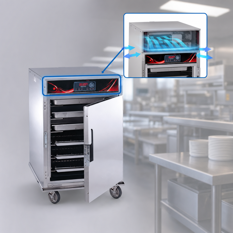 Product image #3 for Cres Cor Roast-N-Hold Mobile Half-Size Cook and Hold Convection Oven, 12 Half-Size Pan Capacity, 240V