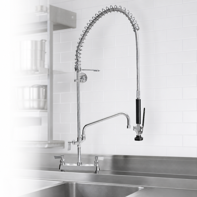 Product image #3 for Fisher Spring-Style Deck Mount Add-On Faucet Pre-Rinse Unit with 12-Inch Swing Spout