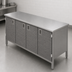 Thumbnail image #3 for John Boos Enclosed Stainless Steel Work Table with Cabinet Base and Hinged Doors, 108 x 24 Inch