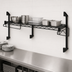 Thumbnail image #3 for Quantum Cantilever Single Shelf Wall-Mount Wire Shelving Unit, 72 x 12 Inches, Black Epoxy Antimicrobial Finish