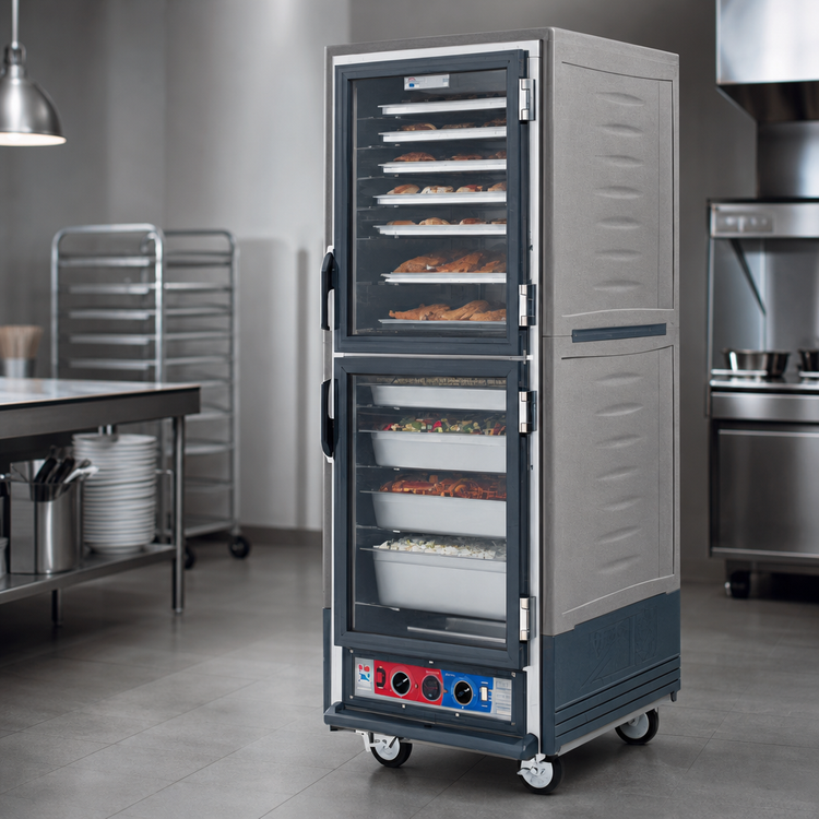 Product image #3 for Metro C5 3 Series Full-Height Mobile Moisture Heated Holding and Proofing Cabinet with Gray Insulation Armour and Dutch Clear Doors