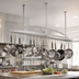 Thumbnail image #3 for John Boos 79-1/4-Inch Boat-Shaped Ceiling-Mounted Stainless Steel Pot Rack with 21 Double Hooks