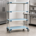 Thumbnail image #3 for MetroMax i 4-Shelf Mobile Polymer Shelving Unit, 60W x 18D x 69H, Solid Mat Shelves