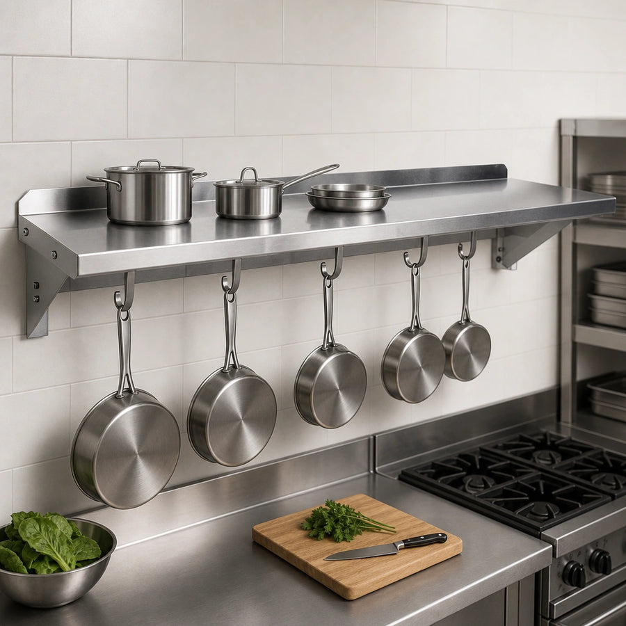 Wall-Mount Pot Rack Shelf