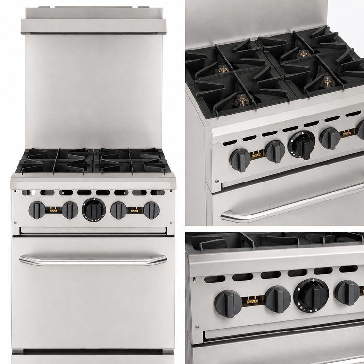 Product image #4 for Wolf WX Series 24-Inch Stainless Steel 4-Burner Natural Gas Restaurant Range with Oven Base