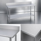 Thumbnail image #3 for Duke Manufacturing 316S-2448-5R Stainless Steel Work Table, 16-Gauge 300 Series, 5-Inch Riser, Undershelf, 24 x 48 Inches