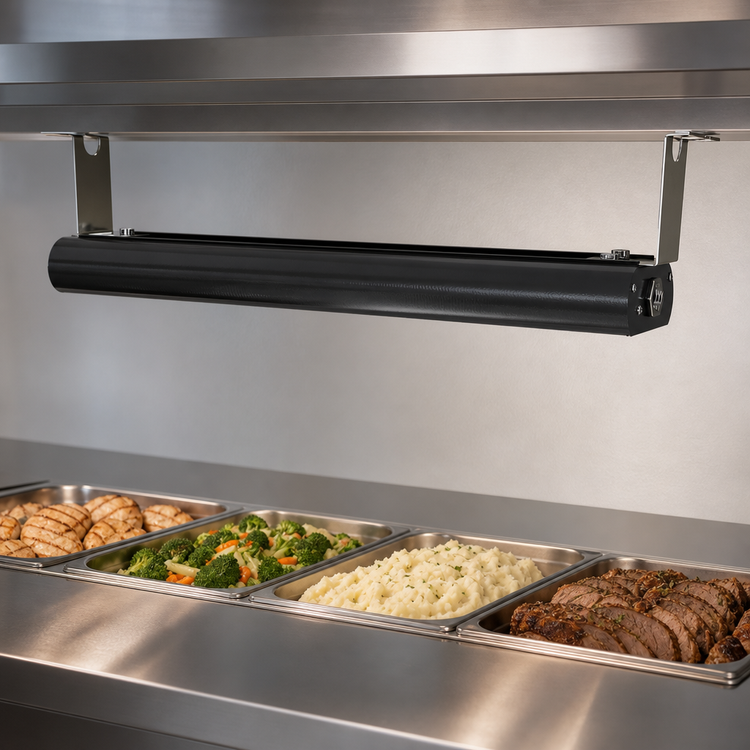 Product image #3 for Vollrath 66-Inch Low Profile Unlighted Strip Heat Lamp with Remote Toggle Switch, Black Powder Coat, 120V