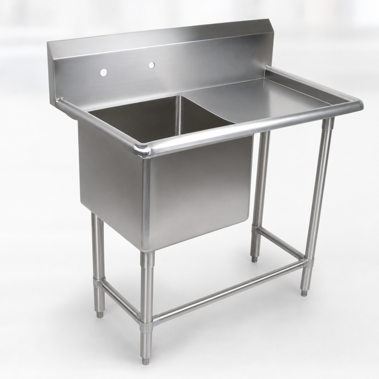 Product image #3 for John Boos Pro-Bowl Freestanding 1-Compartment Stainless Steel Sink with Right Drainboard