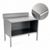 Thumbnail image #3 for John Boos Open Front Cabinet Base Stainless Steel Work Table, 72 Inch W x 30 Inch D, 14 Gauge Top, 5 Inch Backsplash