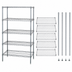 Thumbnail image #3 for Quantum 5-Shelf Wire Shelving Starter Kit, 48 x 24 x 63 Inches, Chrome Plated