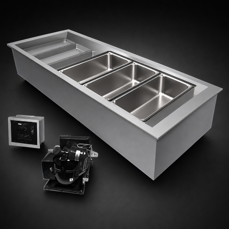 Product image #3 for Hatco 3-Pan Full-Size Drop-In Remote Refrigerated Cold Well