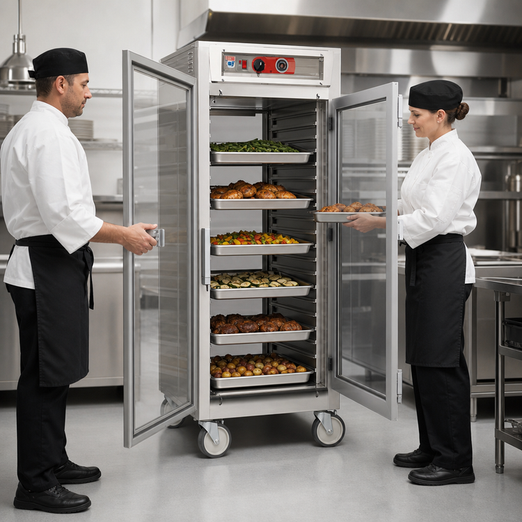 Product image #3 for Metro C5 6 Series Mobile Full-Height Pass-Thru Heated Holding Cabinet with Full Clear Glass Doors