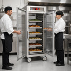 Thumbnail image #3 for Metro C5 C569-SFC-LPFC Mobile Pass-Thru Heated Holding Cabinet, 35 Full-Size Pan Capacity, Clear Glass Doors, Stainless Steel