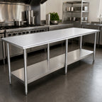 Thumbnail image #3 for Eagle Group Budget Series T24108SB 108 x 24-Inch 430 Stainless Steel Work Table with Adjustable Undershelf