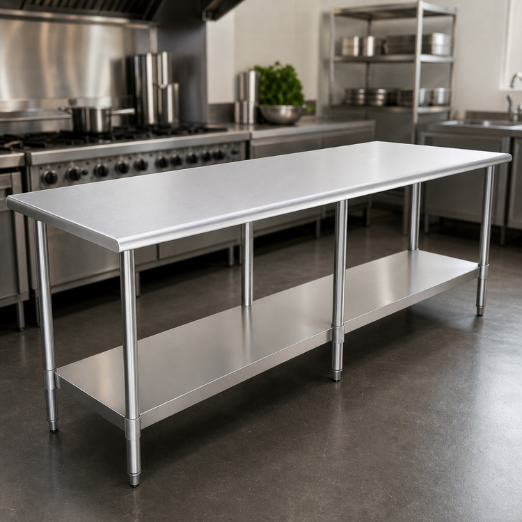 Product image #3 for Eagle Group Budget Series Stainless Steel Work Table with Adjustable Undershelf, 108-Inch x 24-Inch