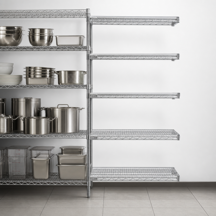 Product image #3 for Eagle Group 5-Tier Add-On Wire Shelving Unit, 30 x 18 x 74 Inches, Chrome-Plated