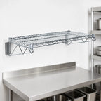 Thumbnail image #3 for Quantum WDWB1854C Wall-Mounted Cantilever Wire Shelf Unit, 54 x 18 Inches, Chrome Plated
