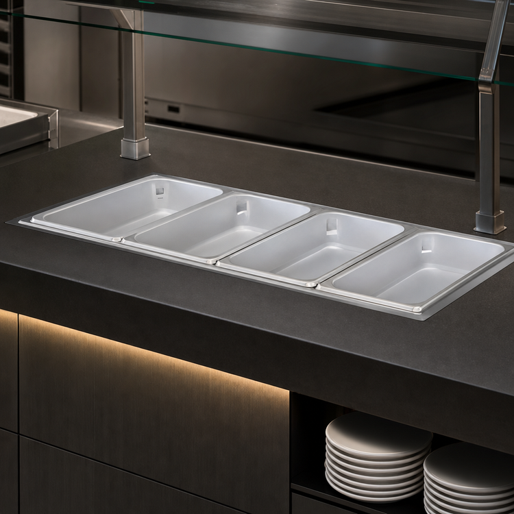 Product image #3 for Hatco HWBH-FULD Drop-In Rectangular Heated Well, Full-Size Pan, Non-Insulated, With Drain