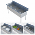 Thumbnail image #3 for Sapphire Manufacturing SMS2030-3 3-Compartment Floor Model Stainless Steel Sink with Galvanized Legs