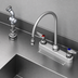 Thumbnail image #3 for T&S Brass B-1172-T Deck-Mount Workboard Faucet with 8-Inch Centers, Gooseneck, Diverter, Side Spray and Rose Spray