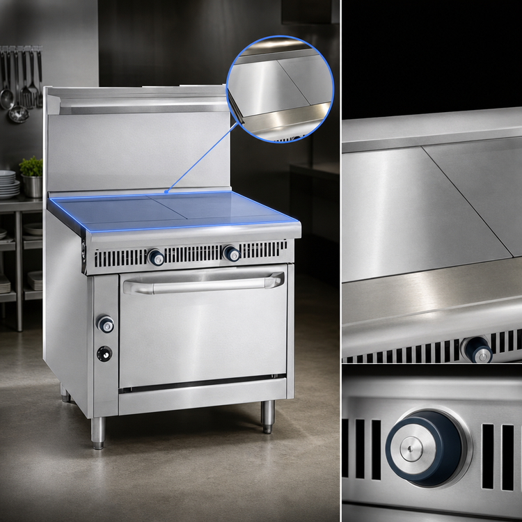 Product image #3 for Imperial Spec Series Heavy Duty 36-Inch Gas Range with Two 18-Inch Hot Tops and Convection Oven Base