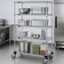 Thumbnail image #3 for Quantum 36-Inch x 18-Inch x 80-Inch Chrome Plated Mobile Wire Shelving Cart with 4 Shelves