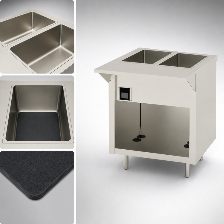 Product image #3 for Thurmaduke EW-2-CBSS 2-Well Electric Waterless Hot Food Holding Table with Touchscreen Control