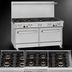 Thumbnail image #3 for Ultimate 60-Inch Commercial Gas Restaurant Range with 9 Open Burners, 2 Cabinets, and Hi-Shelf Backriser